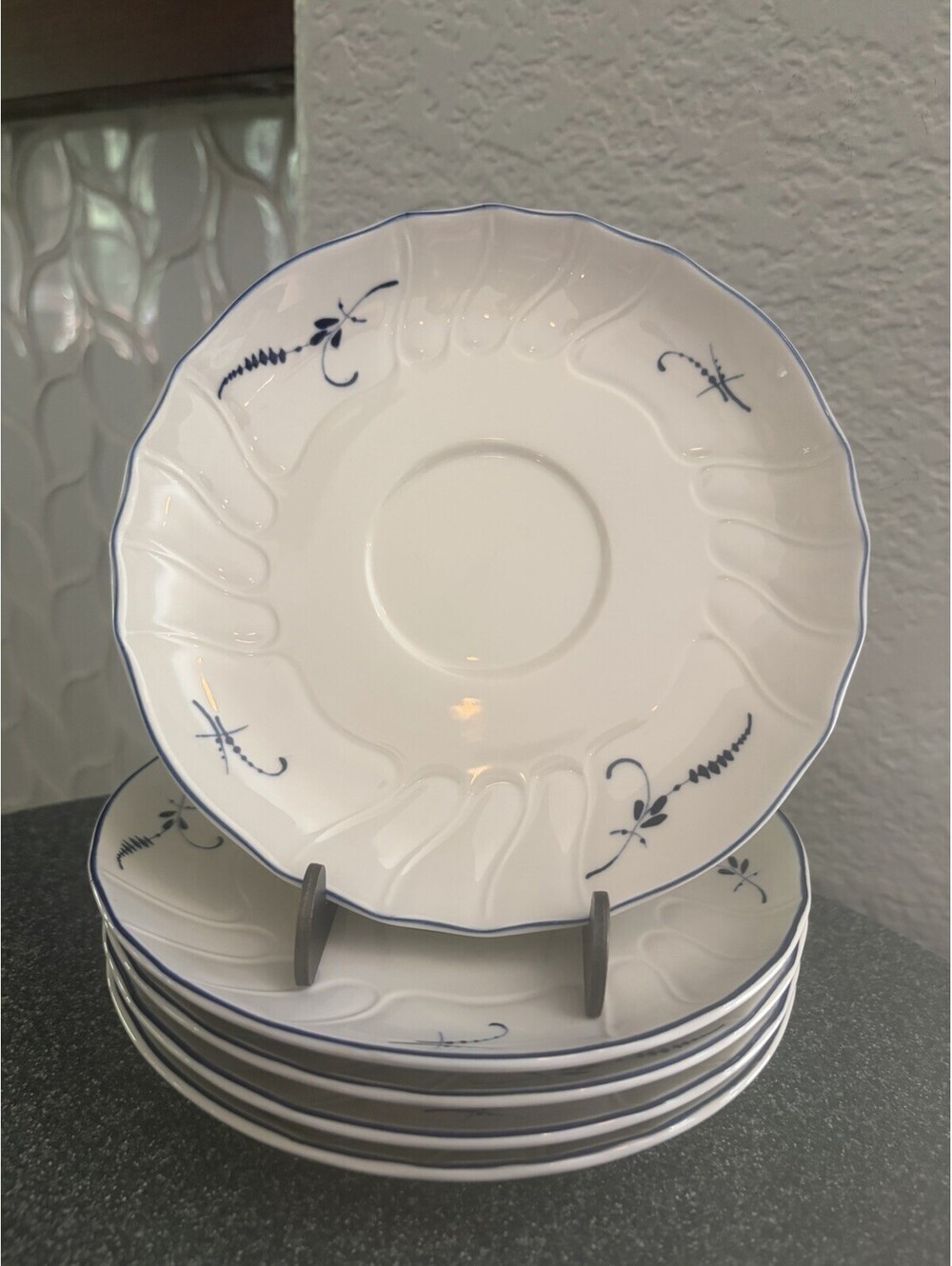 Villeroy & Boch Vieux Luxembourg Vintage Porcelain Saucers 6.3” Set of 5